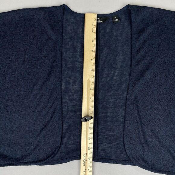 G by Giuliana Batwing Sleeve Cropped Cardigan Medium Dark Blue Academia Basic - Picture 10 of 15